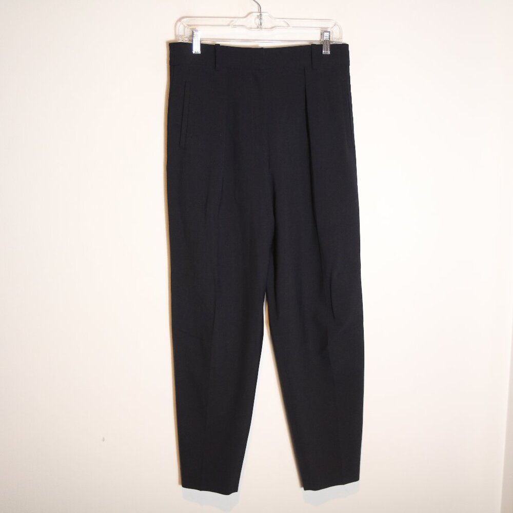 Maje Wool Blend Felt Straight Leg Trouser Pants Women 38 6 Black High Rise Ankle